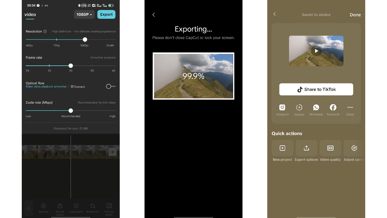 Export and share