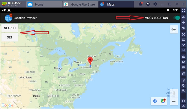 click on search location