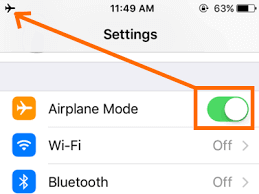 turn on airplane mode