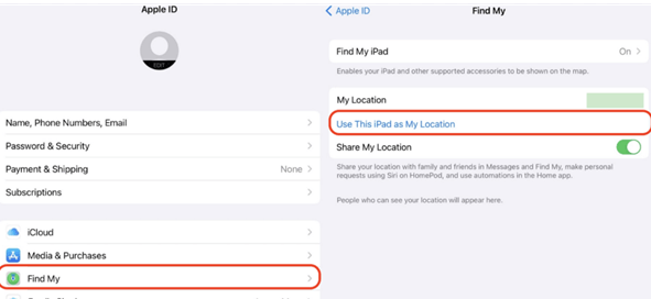use this ipad as my location