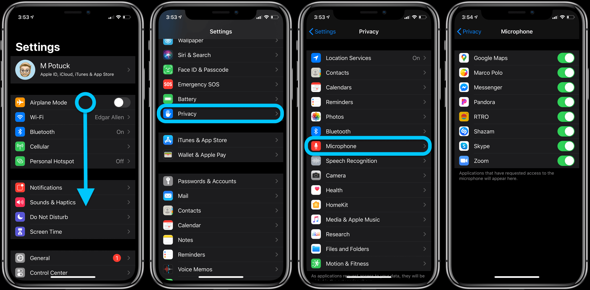 adjust privacy settings