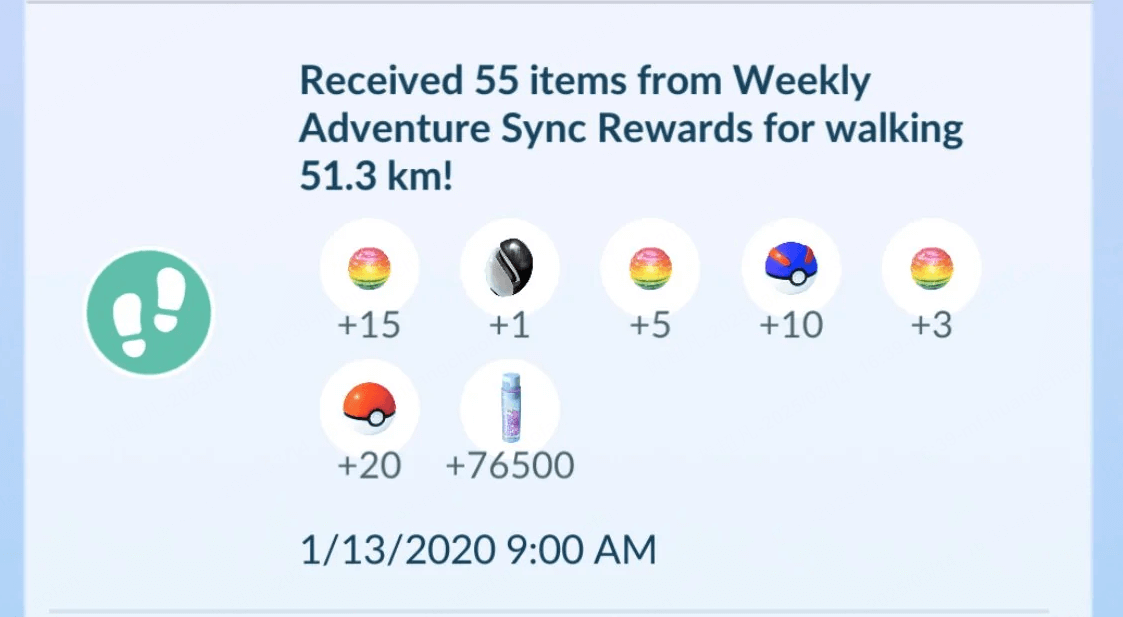 pokemon go rare candy in adventure sync rewards