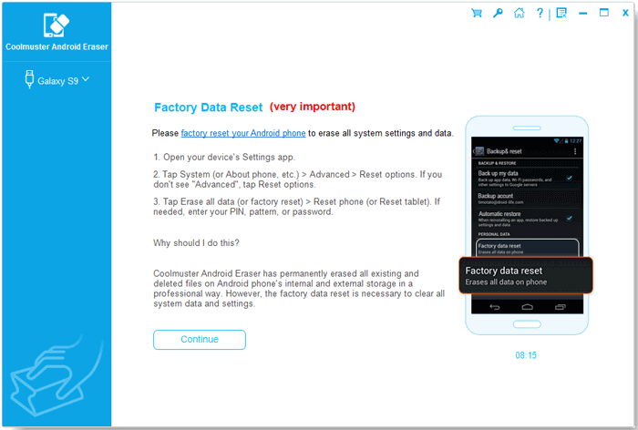 coolmuster android reset tool