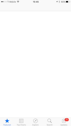 iPhone App store is blank
