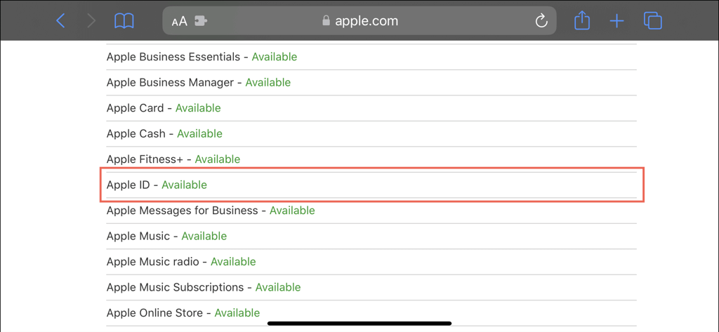 apple id server status