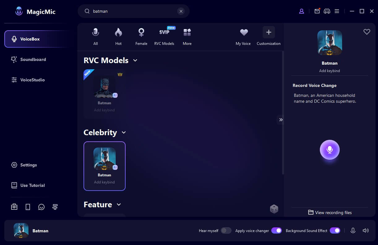 batman ai voice in magicmic