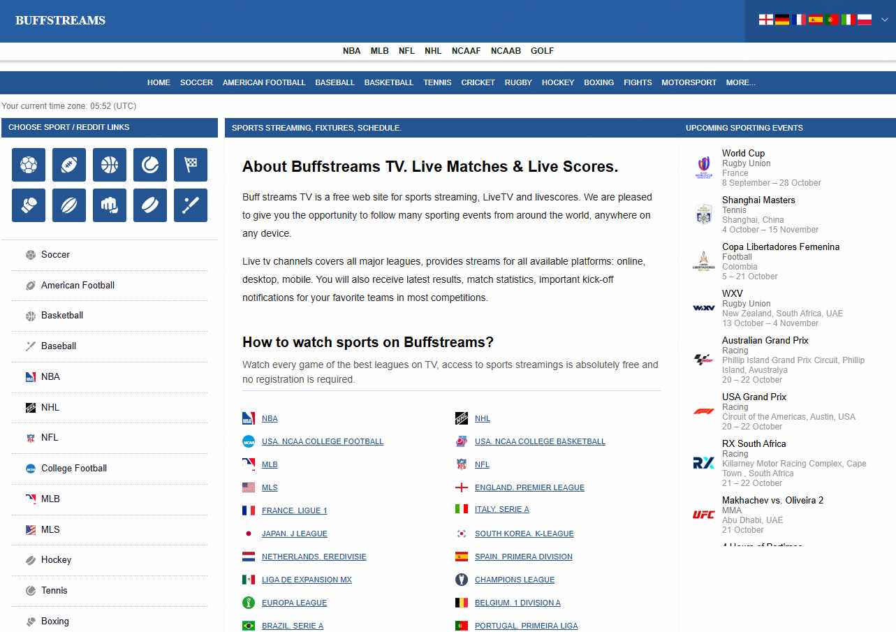 buffstreams webpage