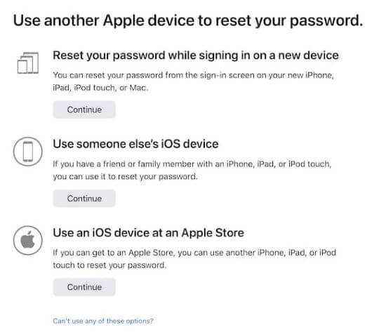 can't use any of these options