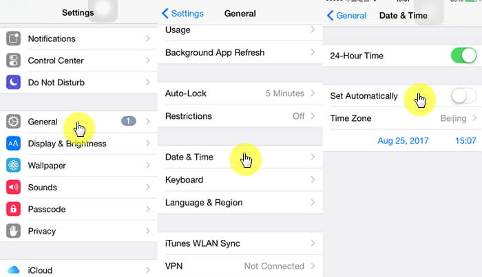 set time zone automatically