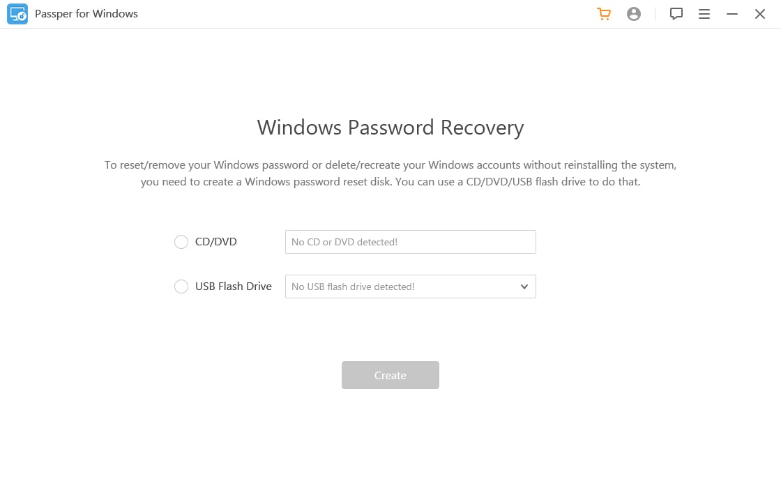 create a password reset disk