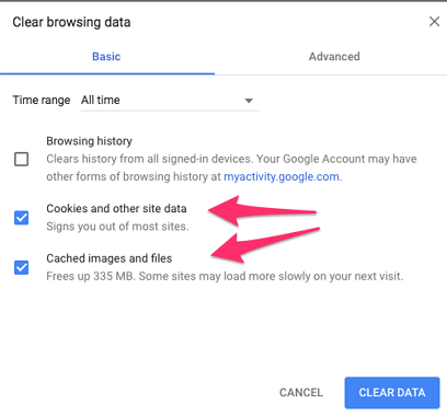 Clear the Browser Cache