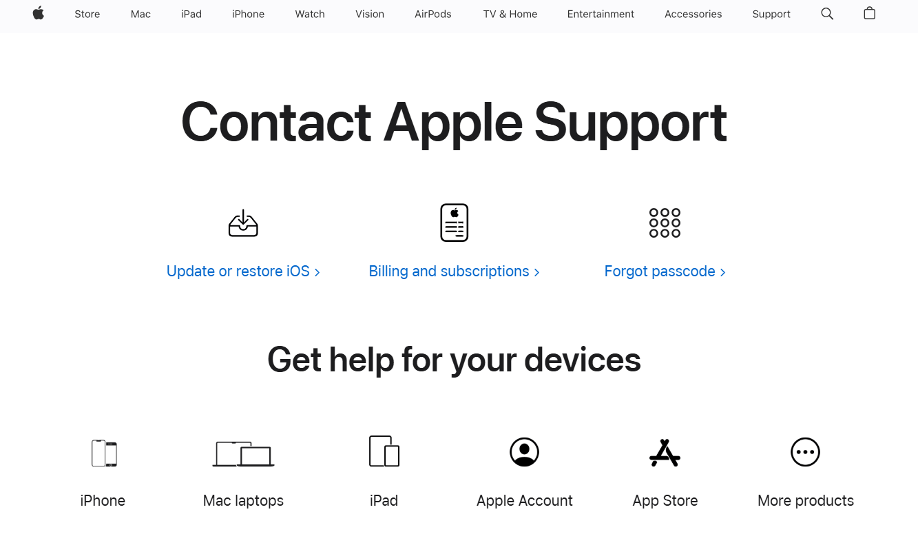 Contact Apple service