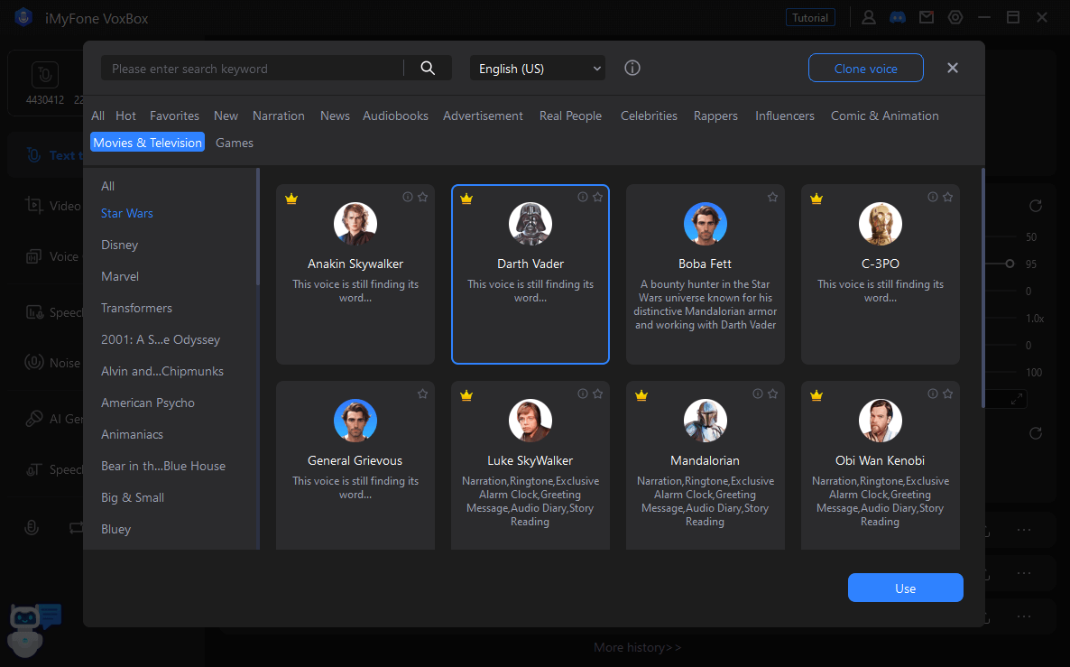voxbox darth vader voice generator