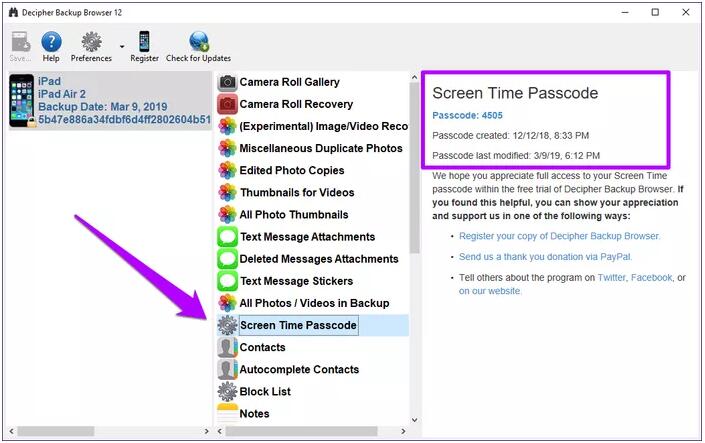 decipher screen time passcode remover
