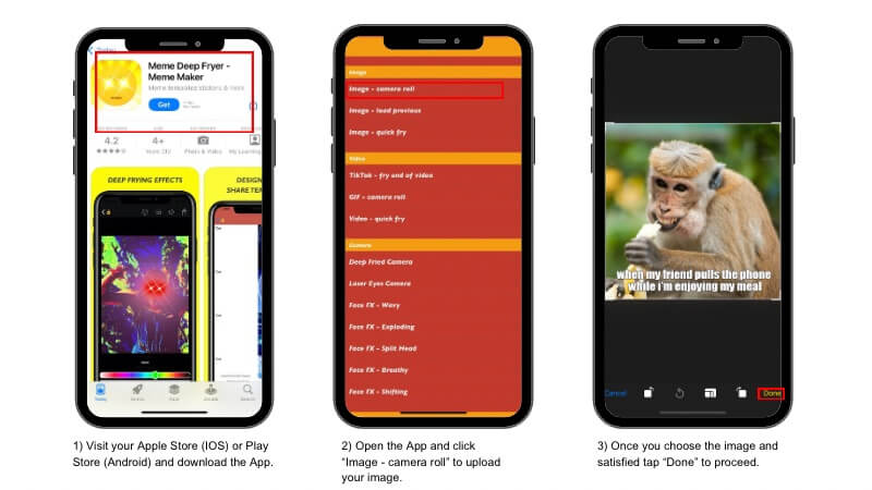 deep fry image on the phone
