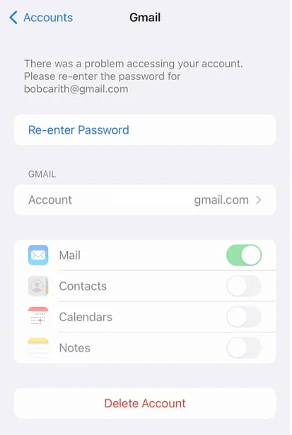 how to remove ios account manager