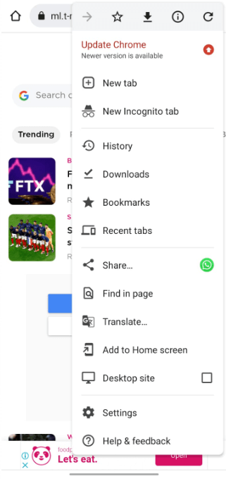 delete mobile bookmarks