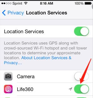 turn off location service for life360 hack