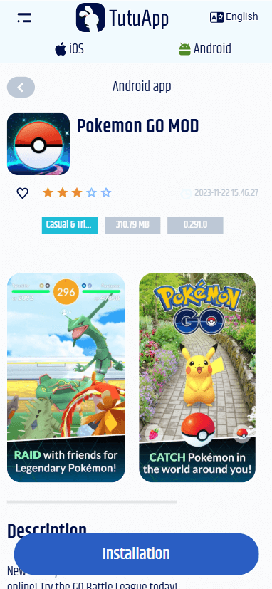 download pokemon go via tutuapp
