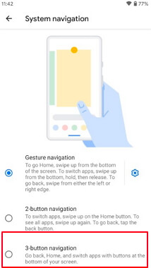 enable 3-button navigation