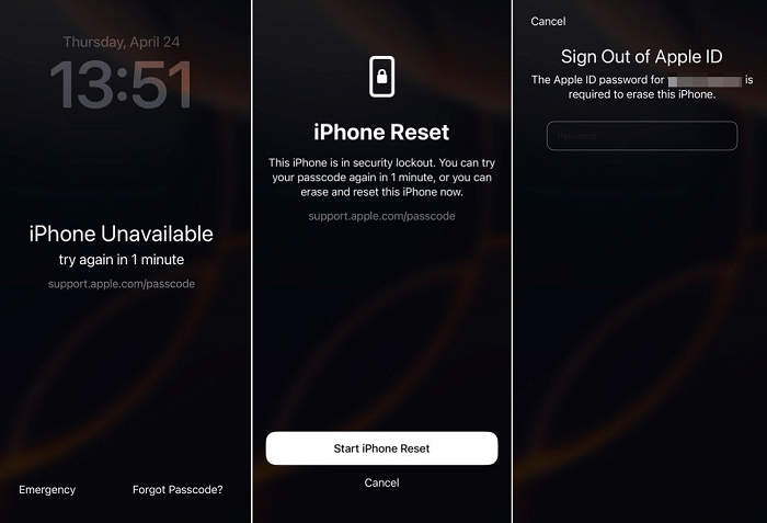 factory reset iphone from screen