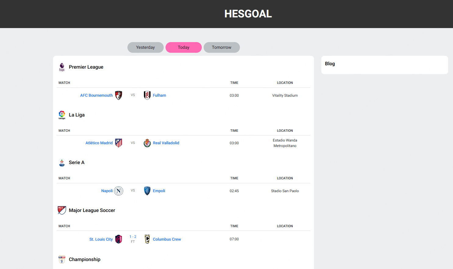 free football live stream webiste hesgoal