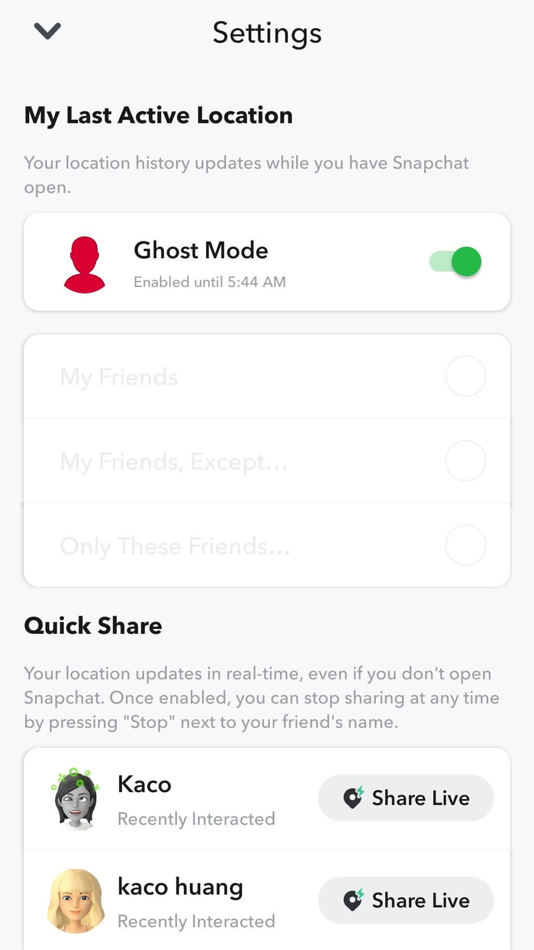 turn on snapchat ghost mode