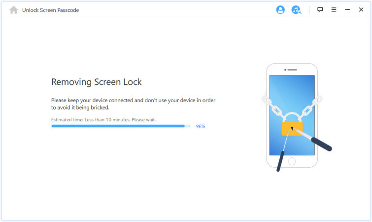 imyfone lockwiper start to remove lock screen iphonec