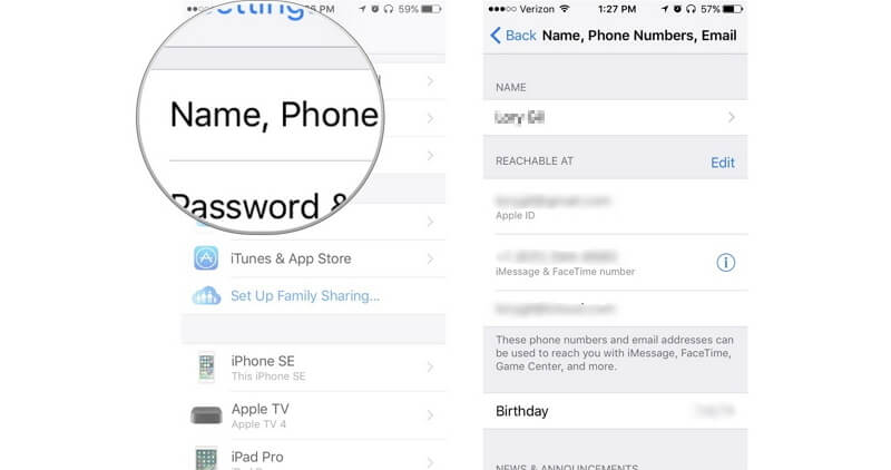 icloud account view iphone