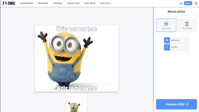 iloveimg minion meme generator