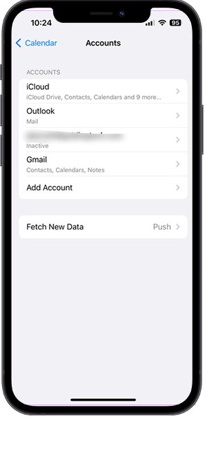 see iphone calendar acctount