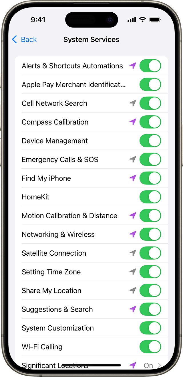 iphone system services