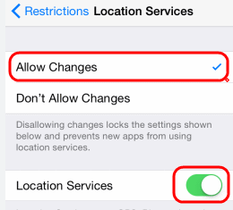 location service on