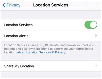 turn off location services on iPhone