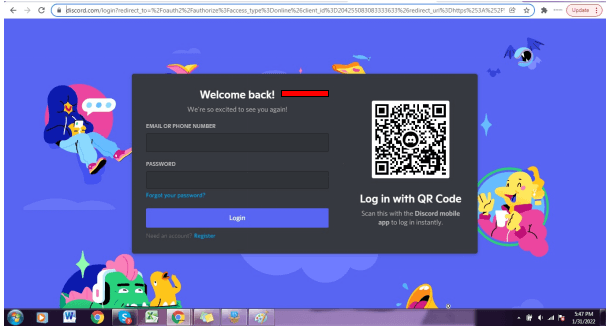 Log in YAGPDB
