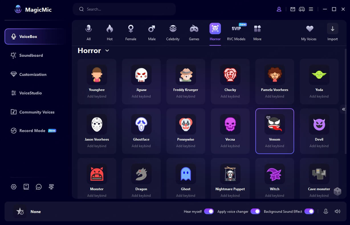 magicmic venom soundboard interface
