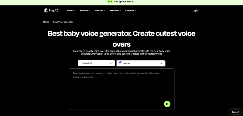 Play AI baby voice generator