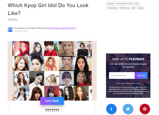 playbuzz - kpop look like test