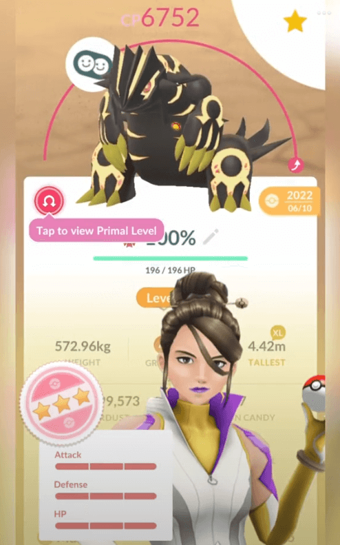 Primal Groudon with highest cp 6752