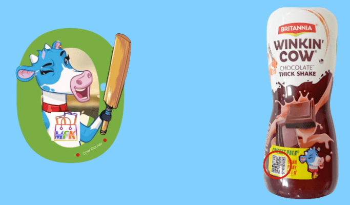qr code on milkshake bottles