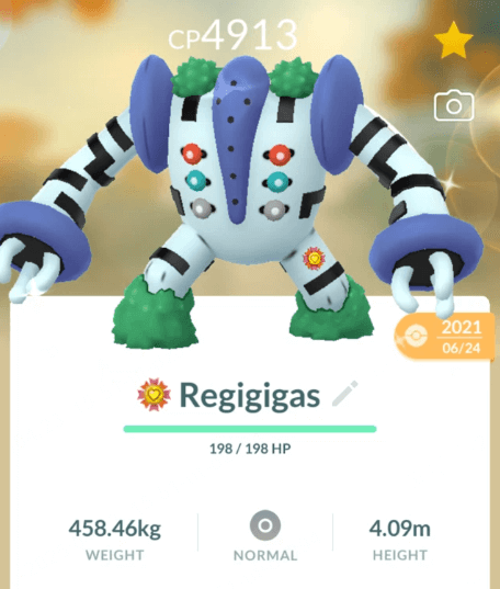 legendary Regigigas with highest cp 4913
