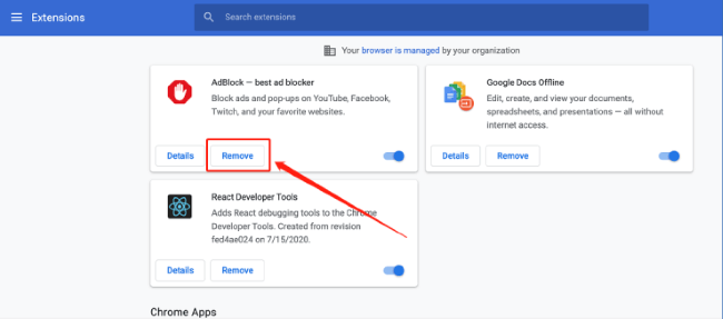 remove chrome extension
