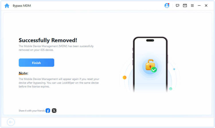 removed mdm successfully