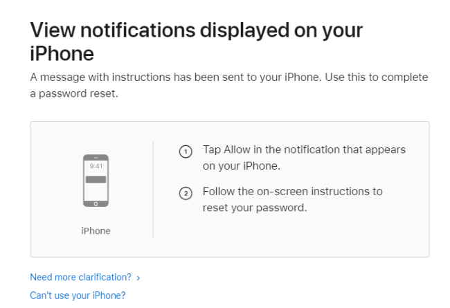 reset apple id password