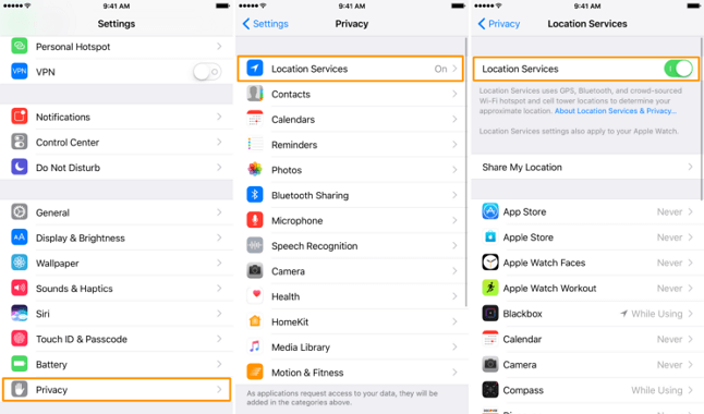 Reset the GPS on iPhone