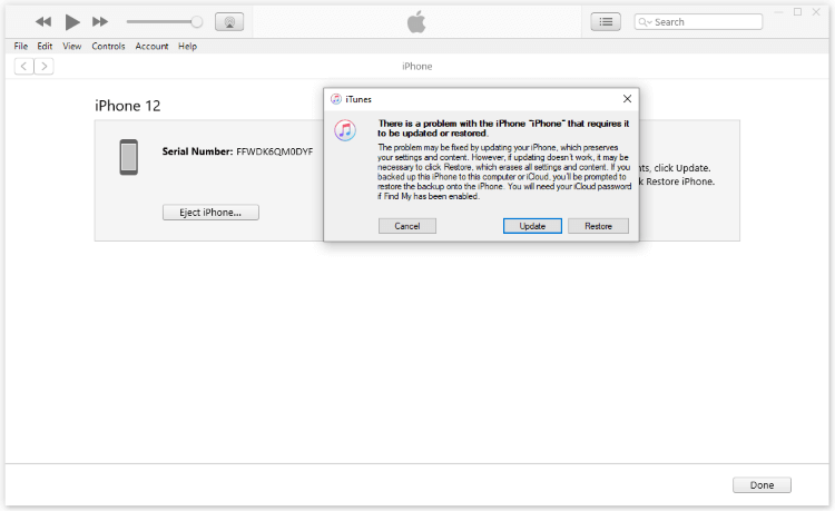 use itunes to factory reset when locked out of iphone
