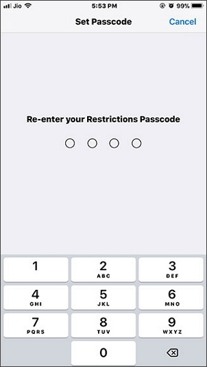 re-enter the restrictions passcode to fix how to turn off restrictions on iphone