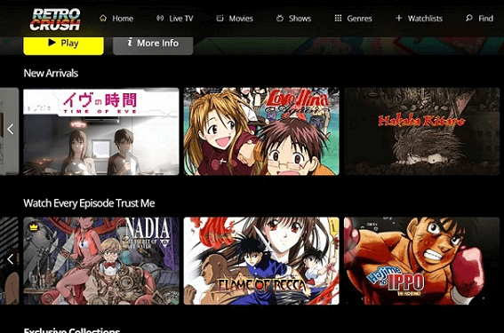 retrocrush - site for anime
