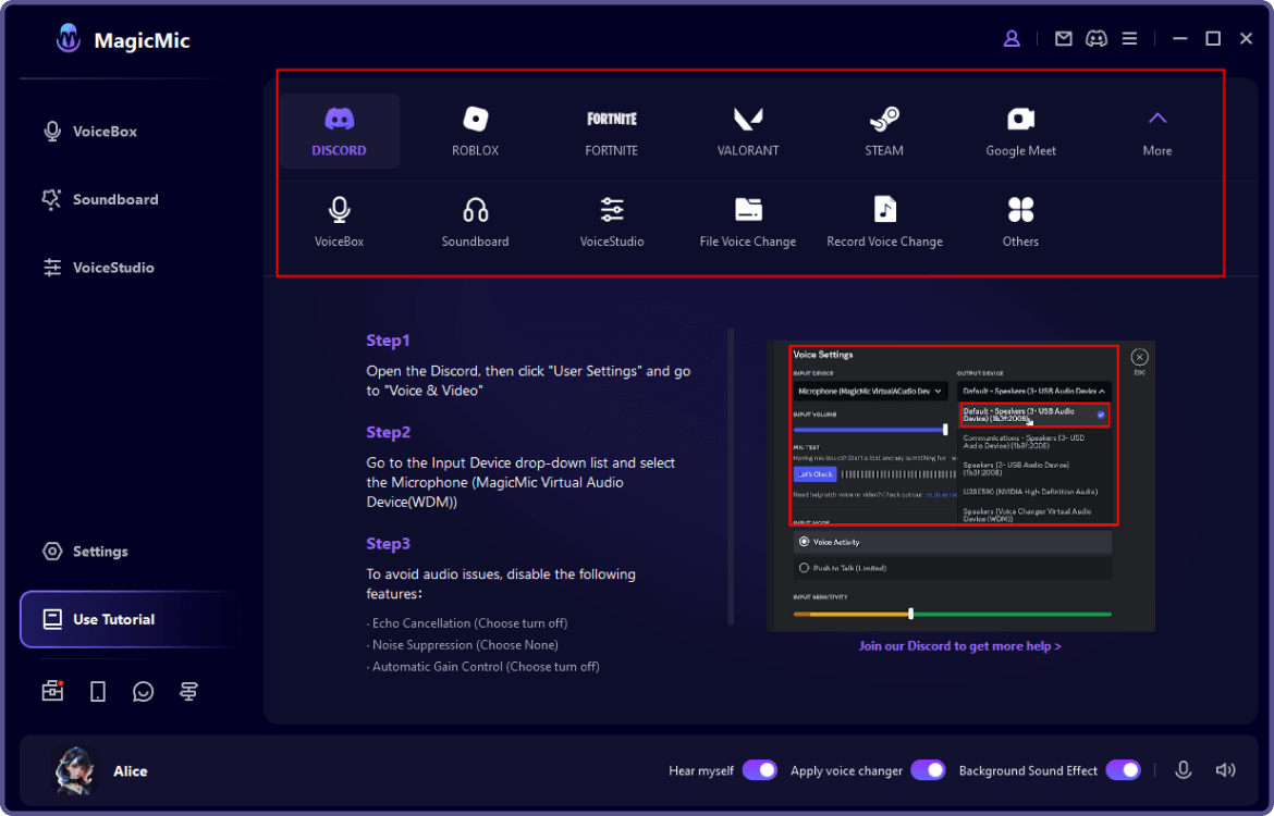 choose tool box on magicmic