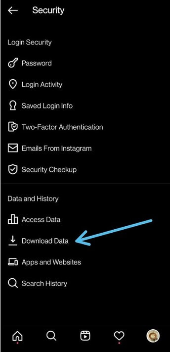  select the Download Data option